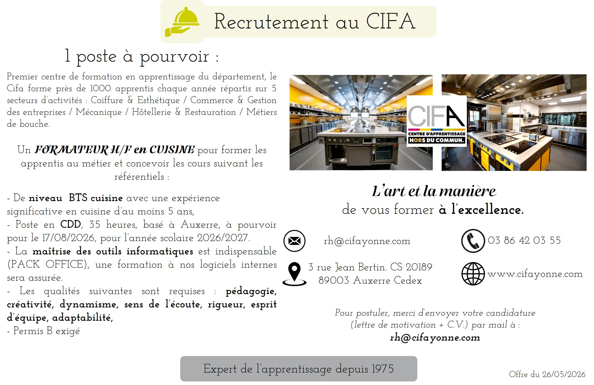 Formateur en cuisine