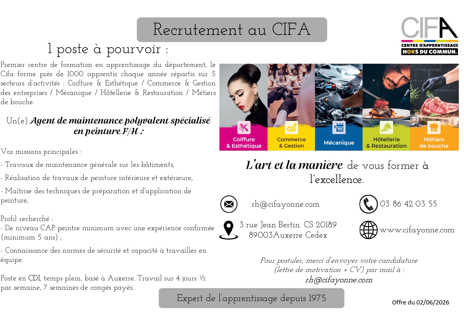Un(e) Agent de maintenance polyvalent spécialisé en peinture H/F